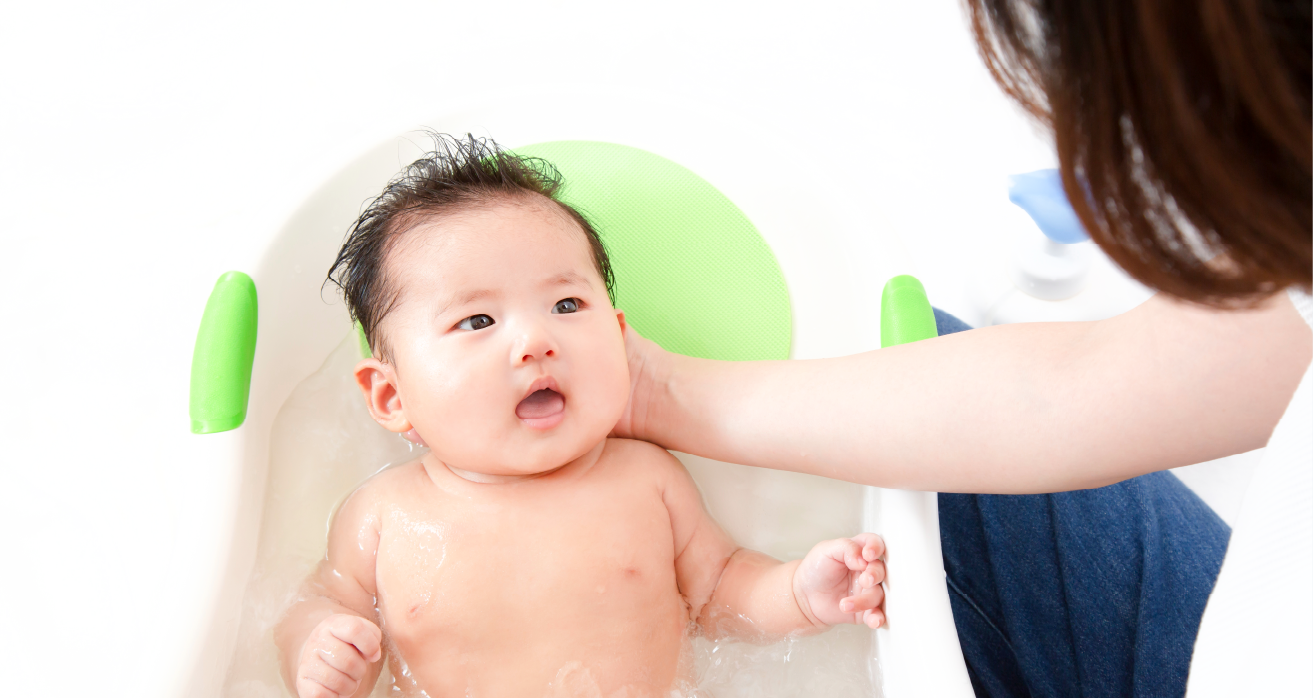 エルセBABUシャワーヘッドで塩素刺激を和らげ、赤ちゃんも安心の使用イメージ